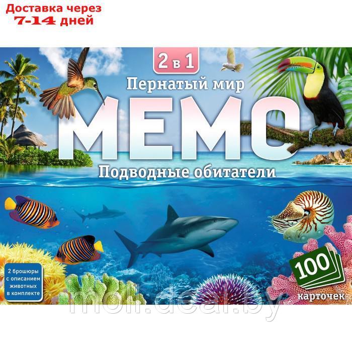 Настольная игра Мемо 2в1 "Пернатый мир" и "Подводный мир", 100 карточек - фото 2 - id-p204594406