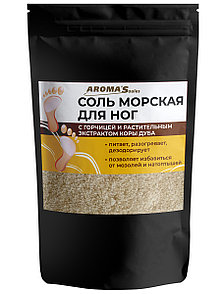 Соль морская для ног с горчицей и раст. экстрактом коры дуба AROMAS'aules, 400г