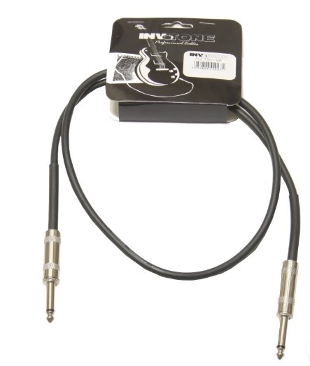 INVOTONE ACI1001/BK - инструментальный кабель, 6,3 джек моно - 6,3 джек моно, длина 1 м (черный) - фото 1 - id-p204650104
