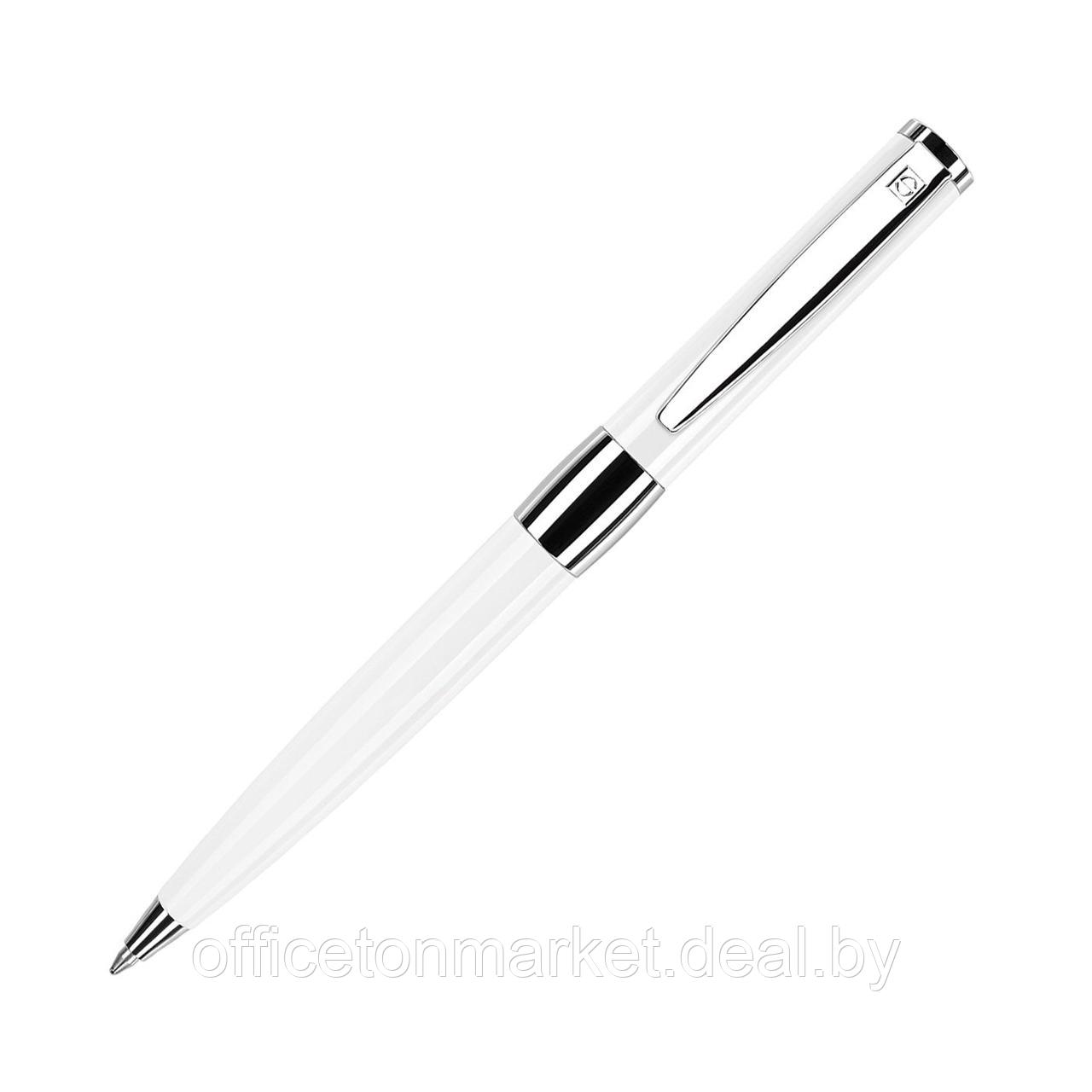 Ручка шариковая автоматическая "Senator Image White Line", 1.0 мм, белый, серебристый, стерж. синий - фото 1 - id-p204651042