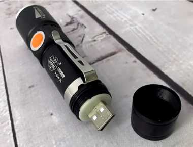 Светодиодный фонарь YYC-616-T6 с встроенным литиевым аккумулятором / USB-зарядка, ZOOM увеличение свечения / 3 - фото 1 - id-p204656577