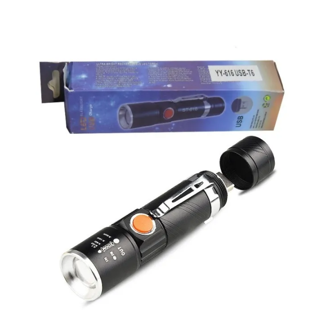 Светодиодный фонарь YYC-616-T6 с встроенным литиевым аккумулятором / USB-зарядка, ZOOM увеличение свечения / 3 - фото 10 - id-p204656577