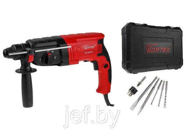 Перфоратор RH 2629-1 в чемодане + (2 зубила, 3 сверла) WORTEX 0325157