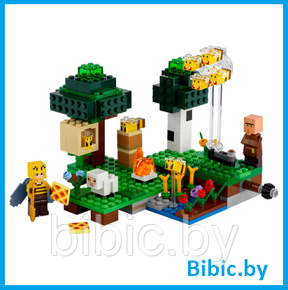 Детский конструктор Minecraft Пасека 1016 Майнкрафт домик серия my world блочный аналог лего lego