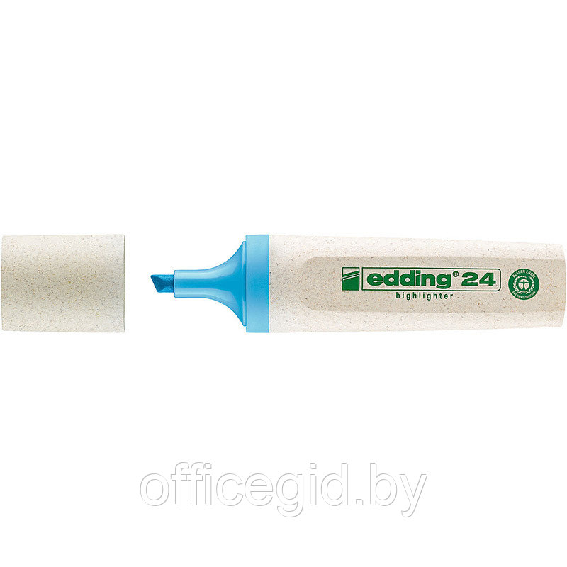 Текстовыделитель edding 24 EcoLine, скошенный наконечник, 2-5 мм Голубой, (10 шт/уп) - фото 1 - id-p204671827
