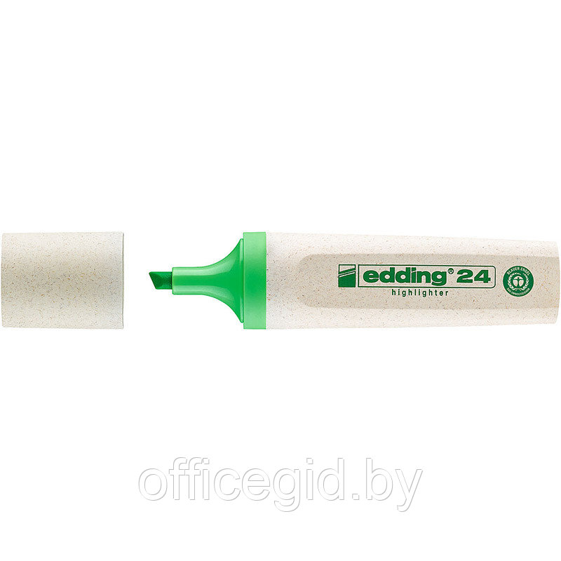 Текстовыделитель edding 24 EcoLine, скошенный наконечник, 2-5 мм Светло-зеленый, (10 шт/уп) - фото 1 - id-p204671828