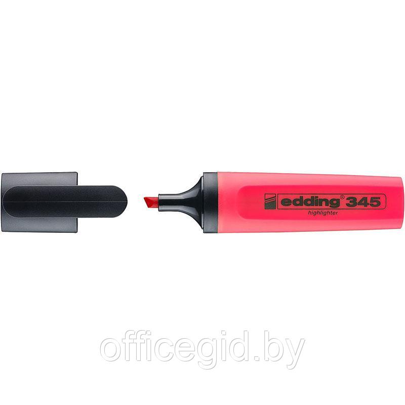 Текстовыделитель edding 345, заправляемый, скошенный наконечник, 2-5 мм Красный, (10 шт/уп) - фото 1 - id-p204671840