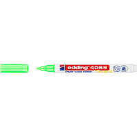 Маркер меловой по стеклу edding 4085, смываемый, круглый наконечник, 1-2 мм Неон зеленый, (10 шт/уп)