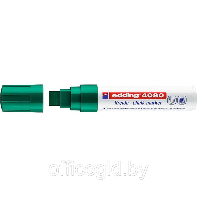 Маркер меловой по стеклу edding 4090, смываемый, скошенный наконечник, 4-15 мм Зеленый, (5 шт/уп) - фото 1 - id-p204671883