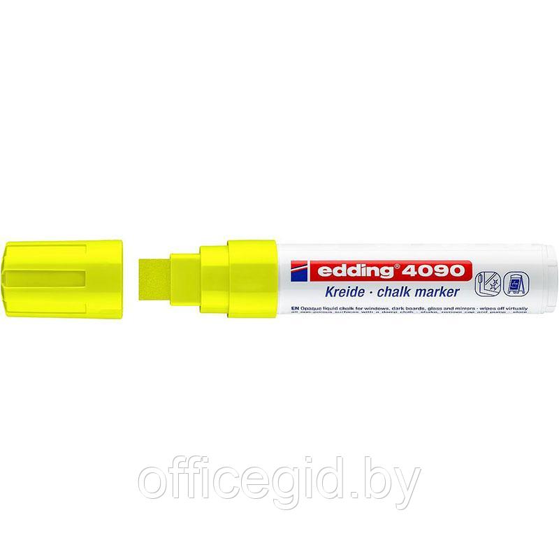 Маркер меловой по стеклу edding 4090, смываемый, скошенный наконечник, 4-15 мм Желтый, (5 шт/уп) - фото 1 - id-p204671887