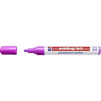 Маркер по стеклу edding 90, смываемый, круглый наконечник, светостойкий, 2-3 мм Фиолетовый, (10 шт/уп)