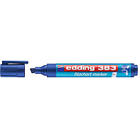 Маркер для флипчартов edding 383 Cap-off, скошенный наконечник, 1-5 мм Синий, (10 шт/уп)
