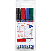 Набор маркеров для белых досок edding 250 Cap-off, круглый наконечник, 1.5-3 мм, 4 цвета 4 цвета, (10 шт/уп)