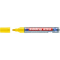 Маркер для белых досок edding 250 Cap-off, круглый наконечник, 1.5-3 мм Желтый, (10 шт/уп)