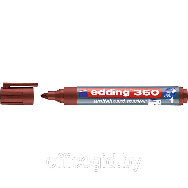Маркер для белых досок edding 360, круглый наконечник, 1.5-3 мм Коричневый, (10 шт/уп) - фото 1 - id-p204672024