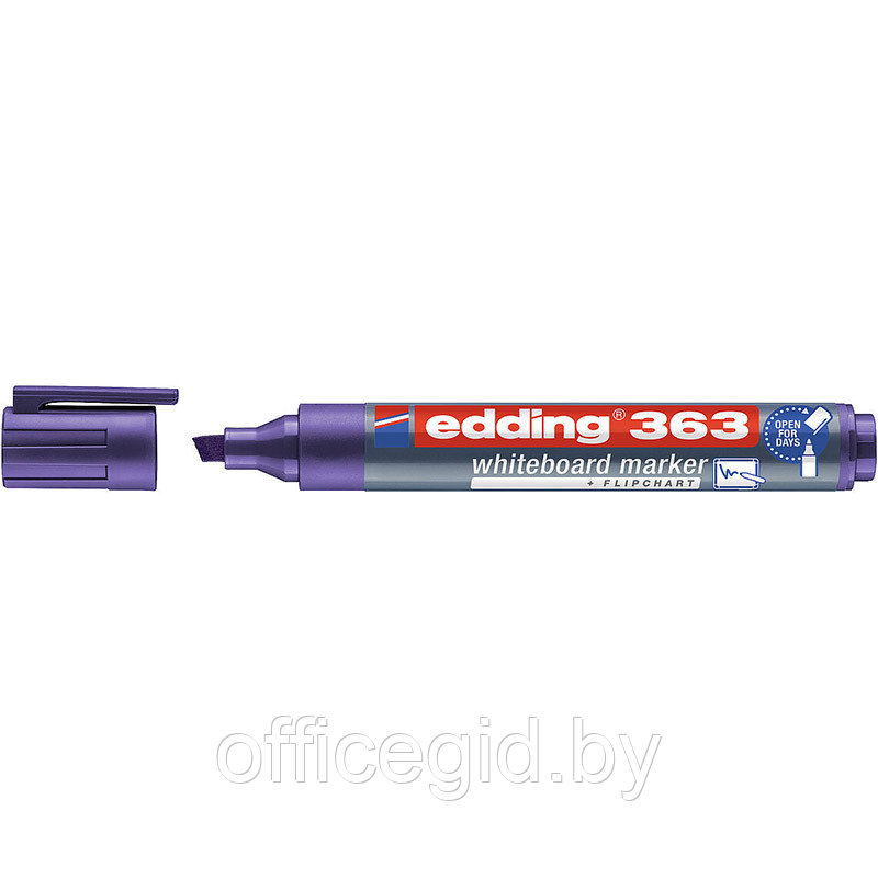 Маркер для белых досок edding 363, скошенный наконечник, 1-5 мм Фиолетовый, (10 шт/уп) - фото 1 - id-p204672045