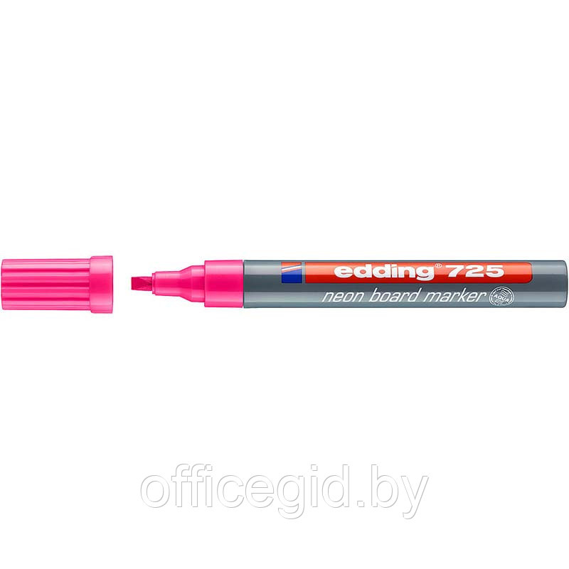 Маркер для досок edding 725, скошенный наконечник, 2-5 мм Неон розовый, (10 шт/уп) - фото 1 - id-p204672061