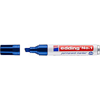 Маркер перманентный edding No.1, заправляемый, скошенный наконечник, 1-5 мм Синий, (10 шт/уп)