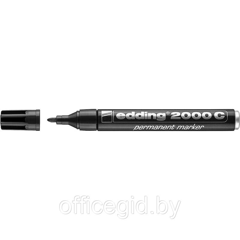 Маркер перманентный edding 2000C, рисования, круглый наконечник, заправляемый, 1.5-3 мм Черный, (10 шт/уп) - фото 1 - id-p204672073