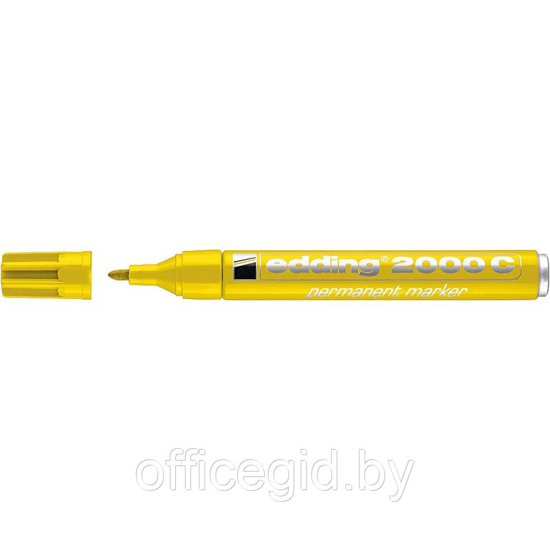 Маркер перманентный edding 2000C, рисования, круглый наконечник, заправляемый, 1.5-3 мм Желтый, (10 шт/уп) - фото 1 - id-p204672082