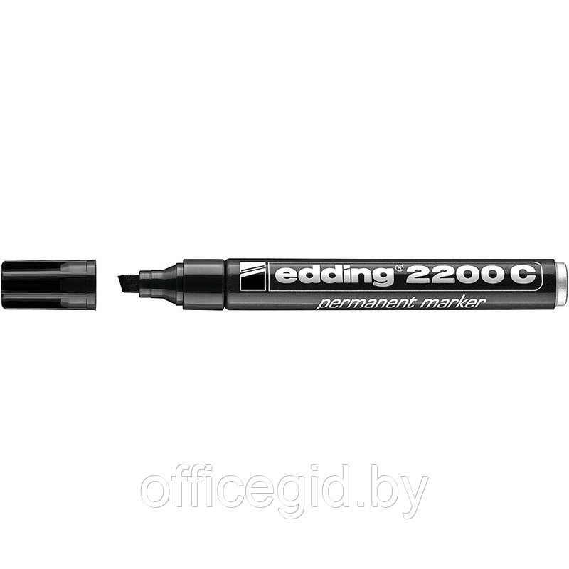 Маркер перманентный edding 2200С, заправляемый, скошенный наконечник, 1-5 мм Черный, (10 шт/уп) - фото 1 - id-p204672101