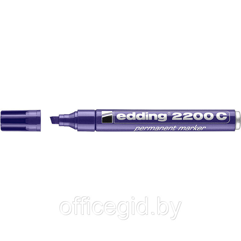 Маркер перманентный edding 2200С, заправляемый, скошенный наконечник, 1-5 мм Фиолетовый, (10 шт/уп) - фото 1 - id-p204672112