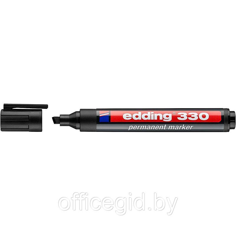 Маркер перманентный edding 330, скошенный наконечник, 1-5 мм Черный, (10 шт/уп) - фото 1 - id-p204672130