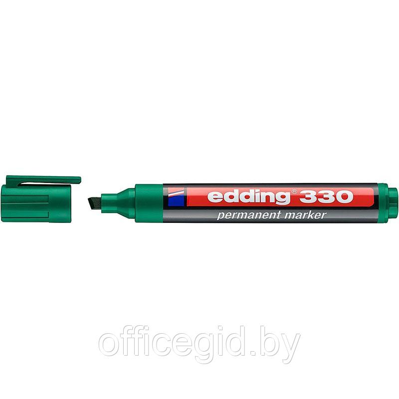 Маркер перманентный edding 330, скошенный наконечник, 1-5 мм Зеленый, (10 шт/уп) - фото 1 - id-p204672137