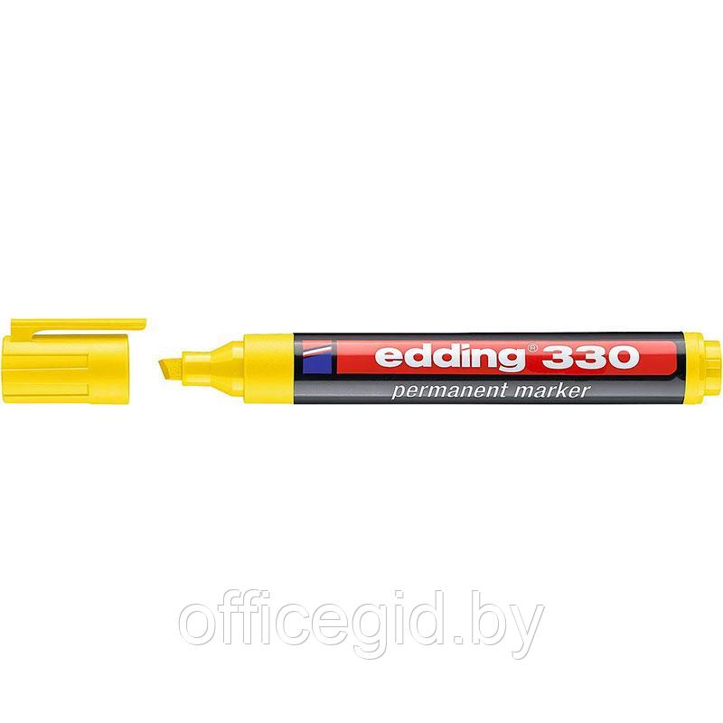 Маркер перманентный edding 330, скошенный наконечник, 1-5 мм Желтый, (10 шт/уп) - фото 1 - id-p204672139