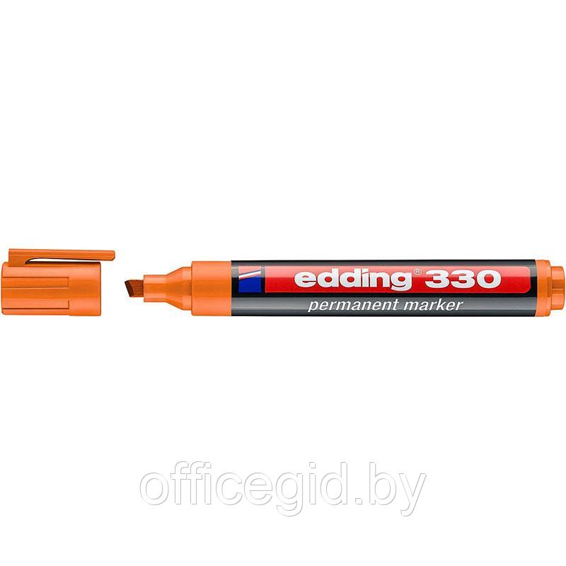 Маркер перманентный edding 330, скошенный наконечник, 1-5 мм Оранжевый, (10 шт/уп) - фото 1 - id-p204672140