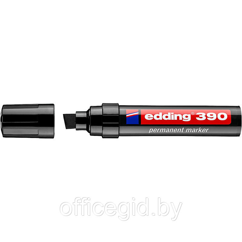 Маркер перманентный edding 390, скошенный наконечник, 4-12 мм Черный, (10 шт/уп) - фото 1 - id-p204672148