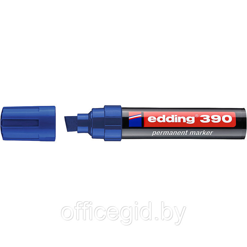 Маркер перманентный edding 390, скошенный наконечник, 4-12 мм Синий, (10 шт/уп) - фото 1 - id-p204672153