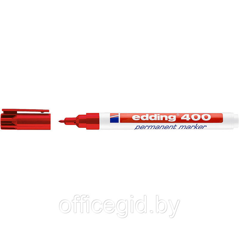 Маркер перманентный edding 400, круглый наконечник, 1 мм Красный, (10 шт/уп) - фото 1 - id-p204672162
