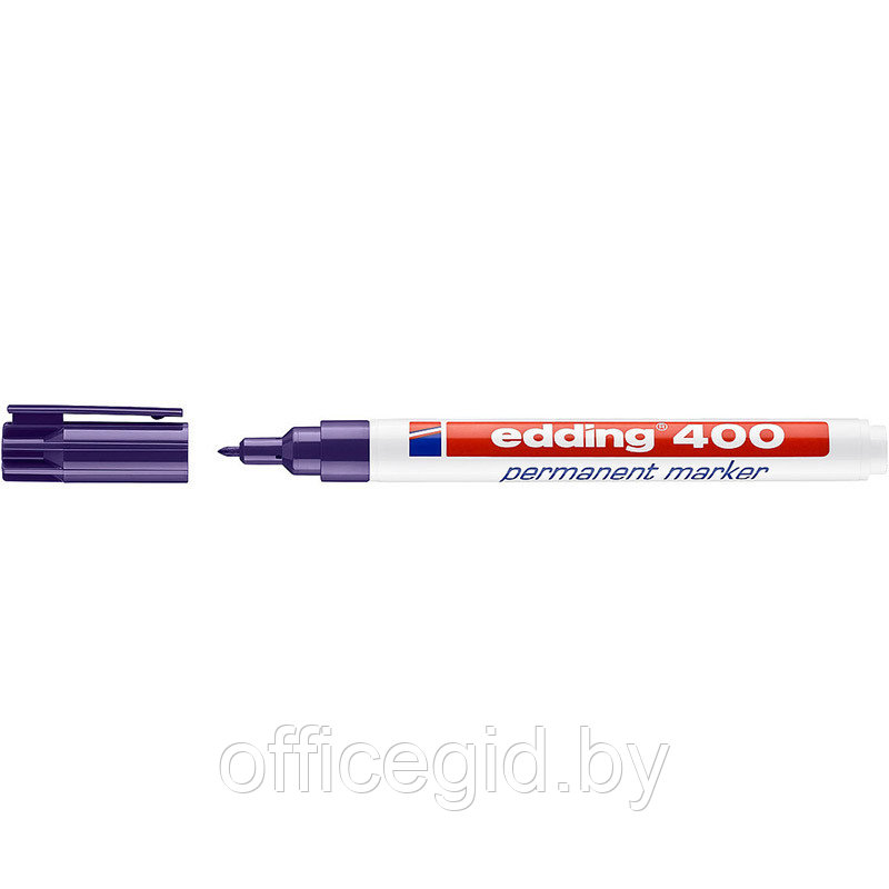 Маркер перманентный edding 400, круглый наконечник, 1 мм Фиолетовый, (10 шт/уп) - фото 1 - id-p204672172