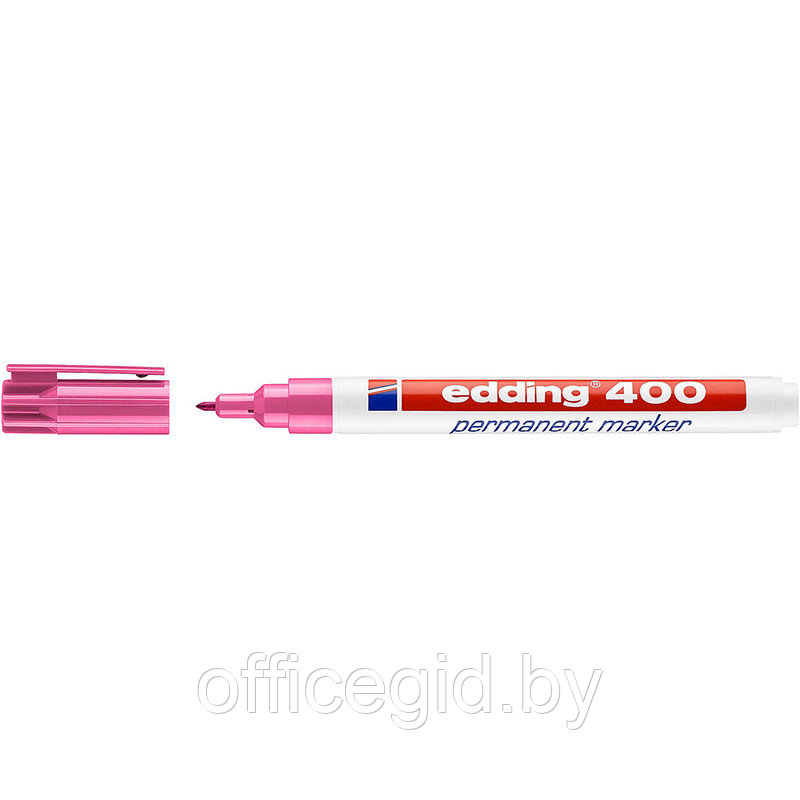 Маркер перманентный edding 400, круглый наконечник, 1 мм Розовый, (10 шт/уп) - фото 1 - id-p204672173