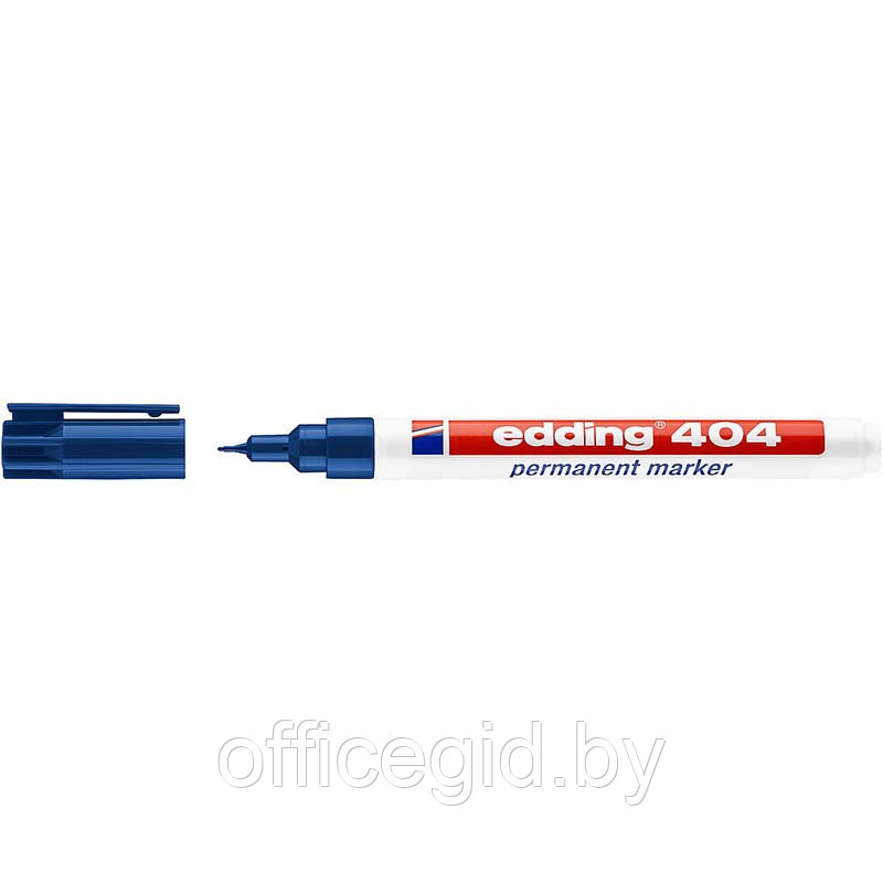 Маркер перманентный edding 404, круглый наконечник, 0.75 мм Синий, (10 шт/уп) - фото 1 - id-p204672177