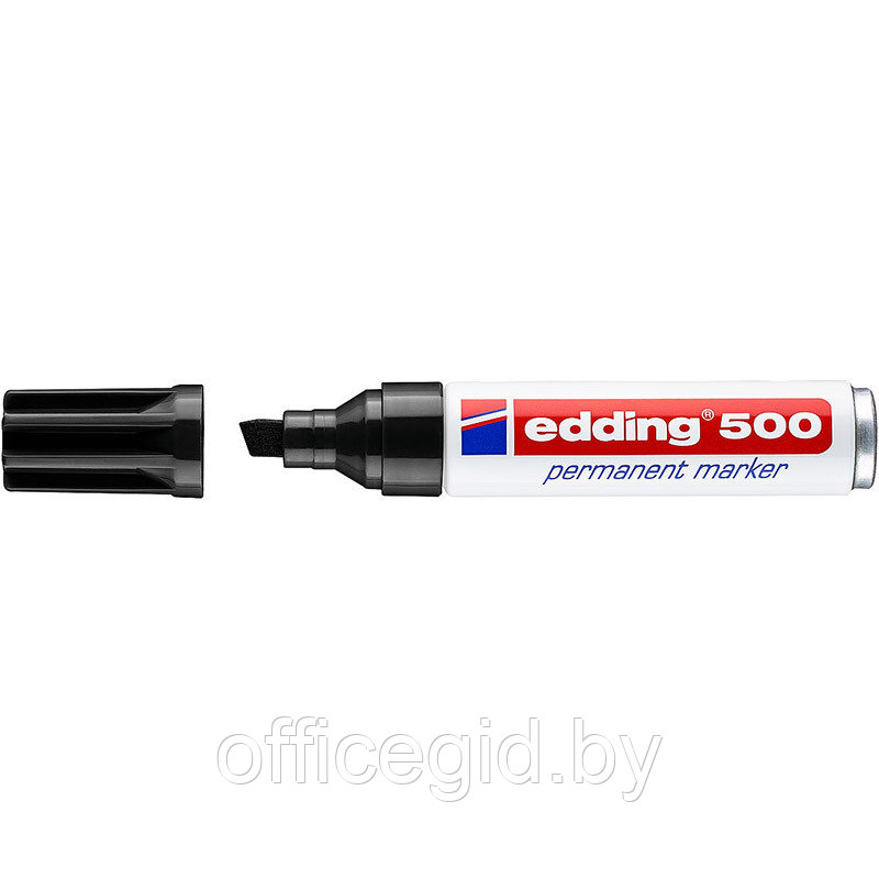 Маркер перманентный edding 500, скошенный наконечник, 2-7 мм Черный, (10 шт/уп) - фото 1 - id-p204672179