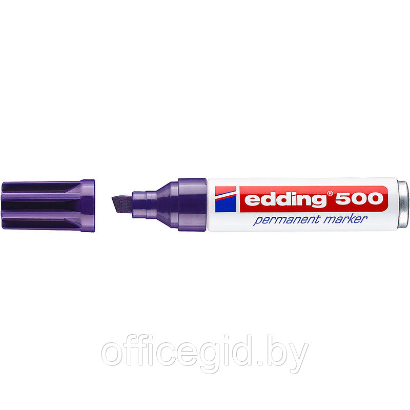 Маркер перманентный edding 500, скошенный наконечник, 2-7 мм Фиолетовый, (10 шт/уп) - фото 1 - id-p204672191