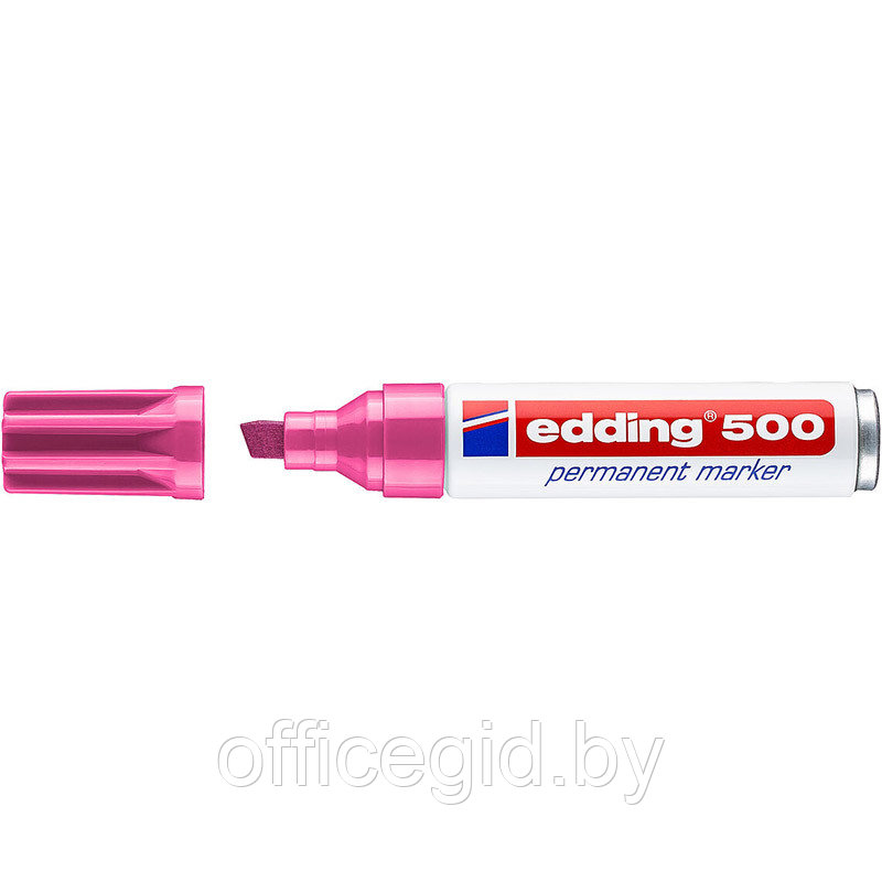 Маркер перманентный edding 500, скошенный наконечник, 2-7 мм Розовый, (10 шт/уп) - фото 1 - id-p204672192