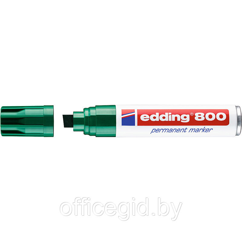 Маркер перманентный edding 800, скошенный наконечник, 4-12 мм Зеленый, (5 шт/уп) - фото 1 - id-p204672206