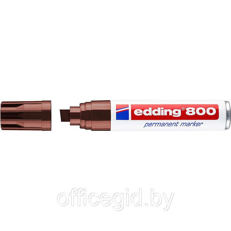 Маркер перманентный edding 800, скошенный наконечник, 4-12 мм Коричневый, (5 шт/уп) - фото 1 - id-p204672209