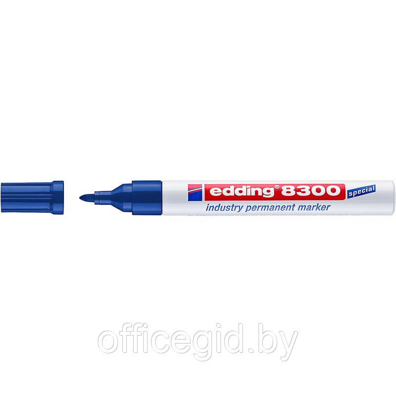 Маркер перманентный для жирных и пыльных поверхностей edding 8300, 1.5-3 мм Синий, (10 шт/уп) - фото 1 - id-p204672309