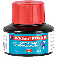 Чернила для заправки флипчарт-маркеров edding FTK25, пигментные, 25 мл Красный, (10 шт/уп)