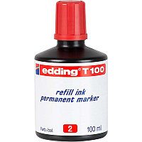 Чернила для заправки перманентных маркеров edding T100, флакон-капельница, 100 мл Красный, (10 шт/уп)