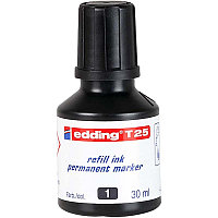 Чернила для заправки перманентных маркеров edding T25, флакон-капельница, 30 мл Черный, (10 шт/уп)