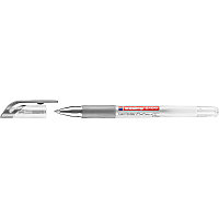 Ручка гелевая edding 2185, резиновая зона захвата, роликовый наконечник, 0.7 мм Металлик серебряный, (10