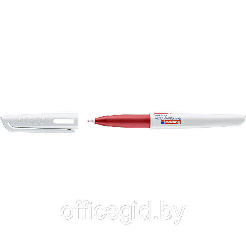 Ручка капиллярная edding 1700 Fineliner, мягкая зона захвата, сменный стержень Красный, (10 шт/уп) - фото 1 - id-p204672495