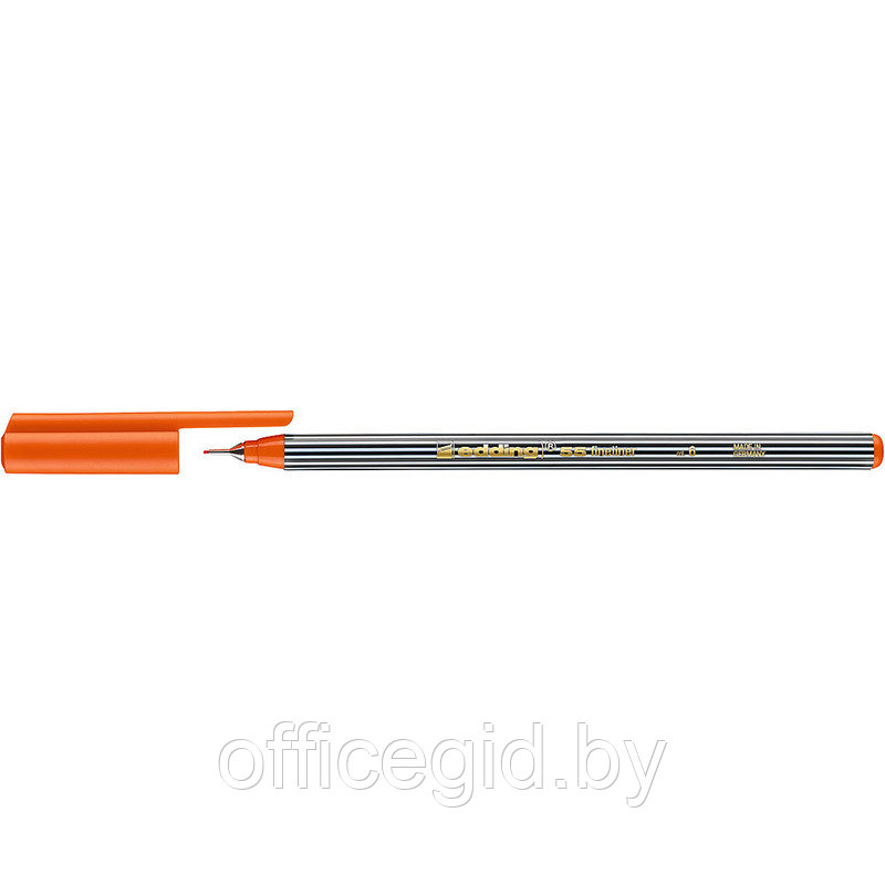 Линер edding 55, для бумаги и картона, пластиковый наконечник, 0.3 мм Оранжевый, (10 шт/уп) - фото 1 - id-p204672511