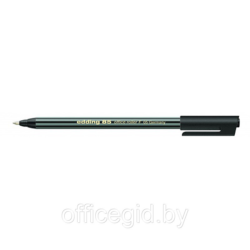 Ручка-роллер edding 85, для офиса, металлическое обрамление наконечника, 0.5 мм, F Черный, (10 шт/уп) - фото 1 - id-p204672527