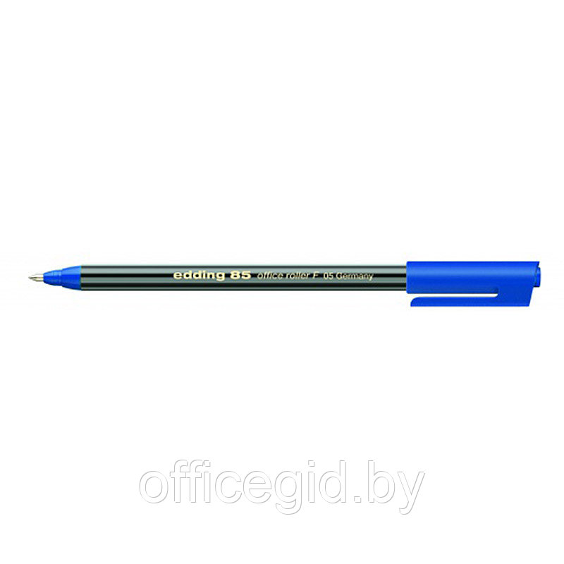 Ручка-роллер edding 85, для офиса, металлическое обрамление наконечника, 0.5 мм, F Синий, (10 шт/уп) - фото 1 - id-p204672528